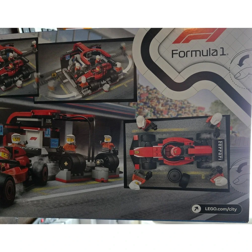 LEGO City F1 Pit Stop & Pit Crew with Ferrari Car Set 60443 322 Pcs New